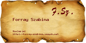 Forray Szabina névjegykártya