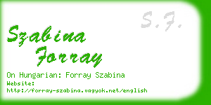 szabina forray business card